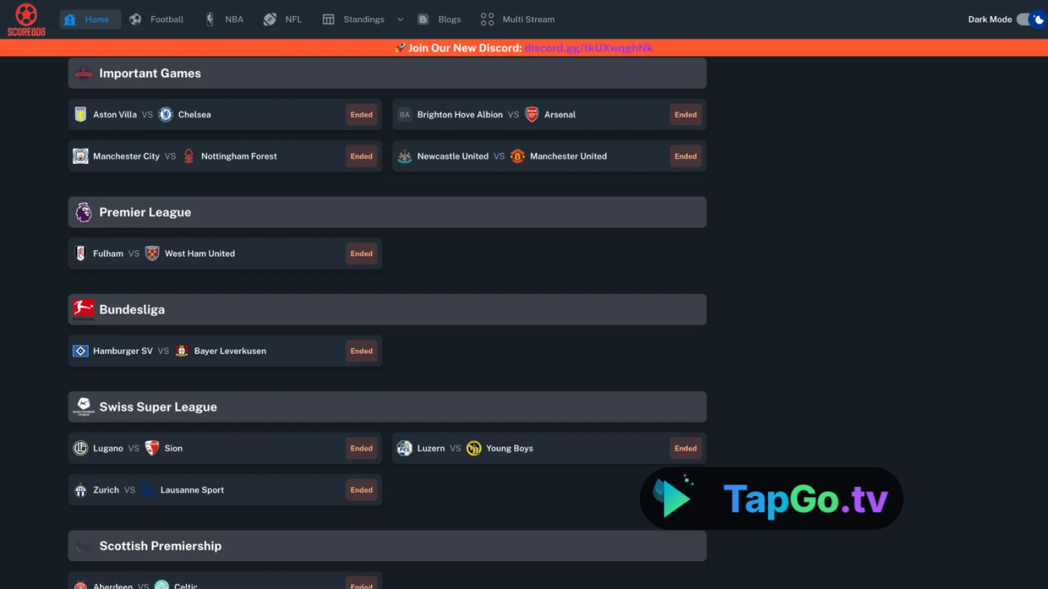Score808 - Dedicated Football Streaming