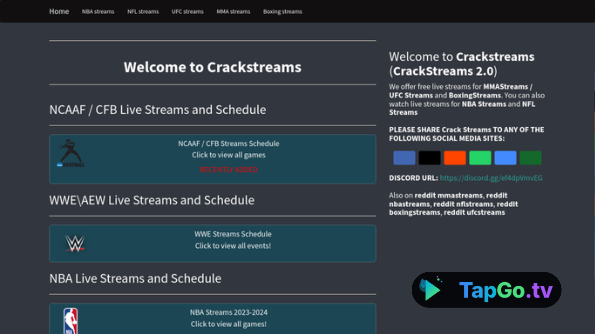 CrackStreams - Best for UFC and Combat Sports